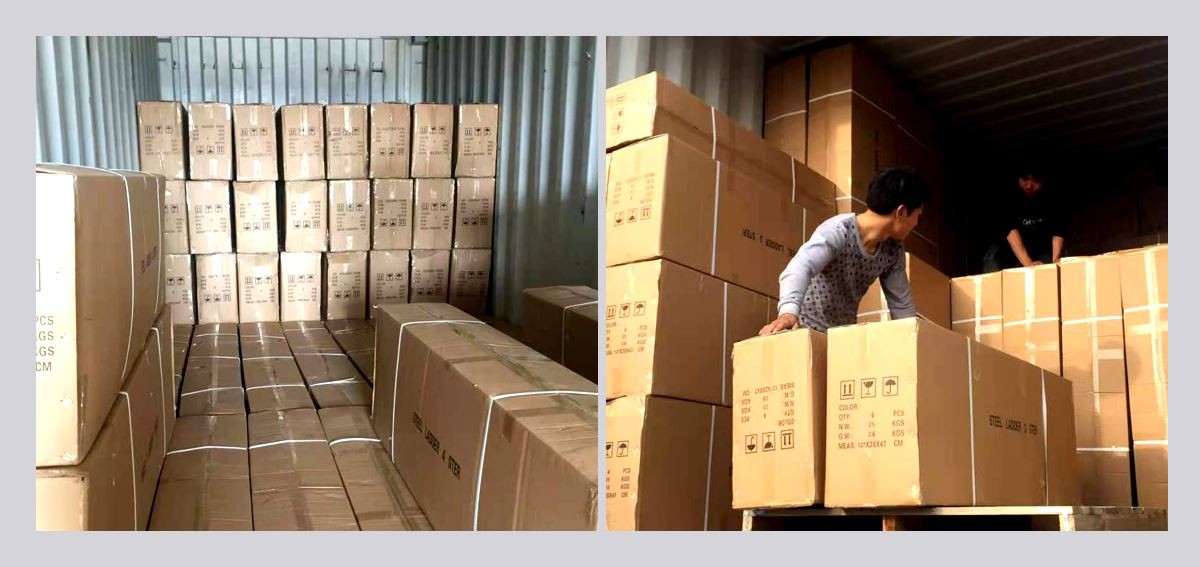 Double-Sided-Aluminum-Step-Ladder-loading Double-Sided-Aluminum-Step-Ladder-loading